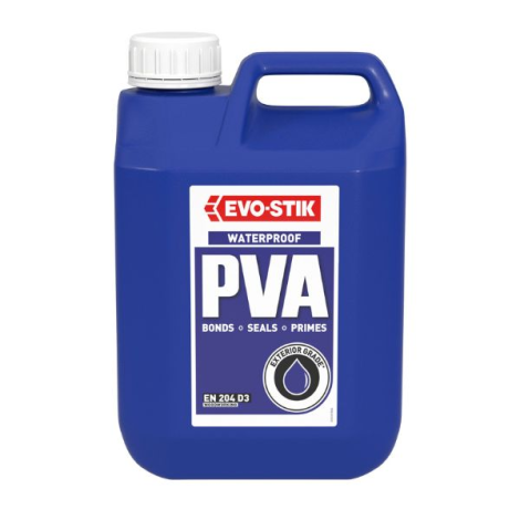 EVO-STIK Waterproof PVA Adhesive 5 litre container for bonding, sealing and priming in interior and exterior projects