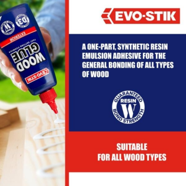 Applying EVO-STIK Wood Glue Exterior to timber for strong weather-resistant bonding on all wood types
